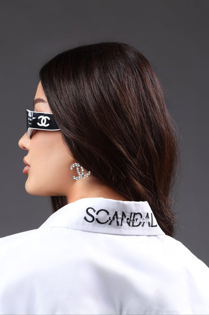 Fcuk Off Long Sleeve Fitted Button Up Shirt